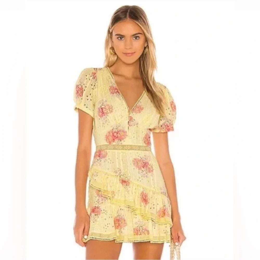 Loveshackfancy Bea Dress in Mellow Yellow sz 10